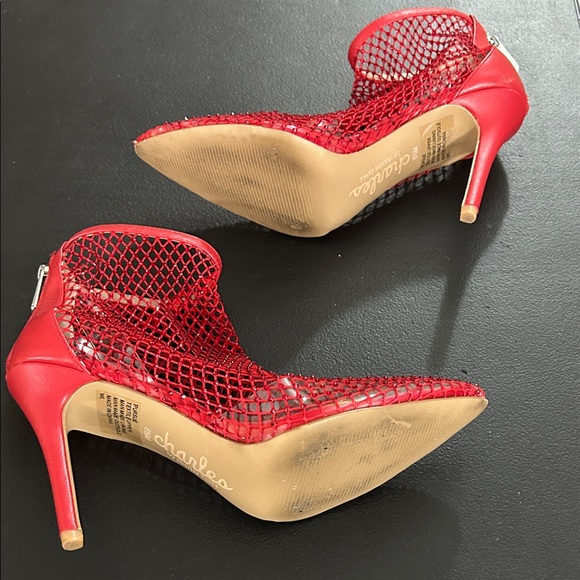 Charles David Red Mesh Heels - Picture 4 of 4